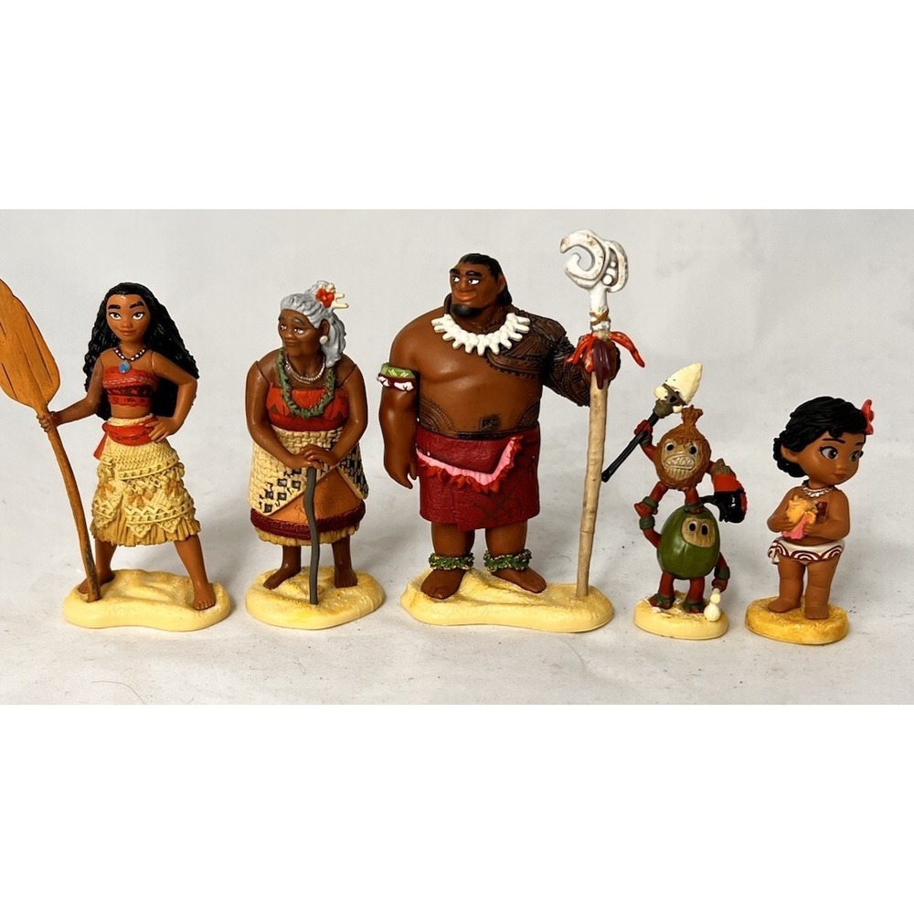 Disney‎ Moana Figure Lot Family Tala Tui Kakamora Baby Moana Maui Toy Set
